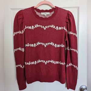 Loft Light Maroon Sweater Size M